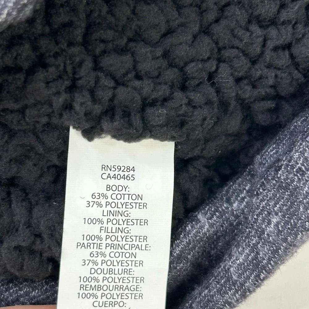 The Children's Place‎ Sherpa Lined Zip Up Hoodie Black Marl Boys XXL 16 NEW